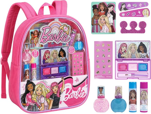 ست کولهپشتی لوازم آرایش دخترانه Townley Girl Barbie شامل 12 قطعه، مناسب 3+ ست کولهپشتی لوازم آرایش دخترانه Townley Girl Barbie شامل 12 قطعه، مناسب 3+