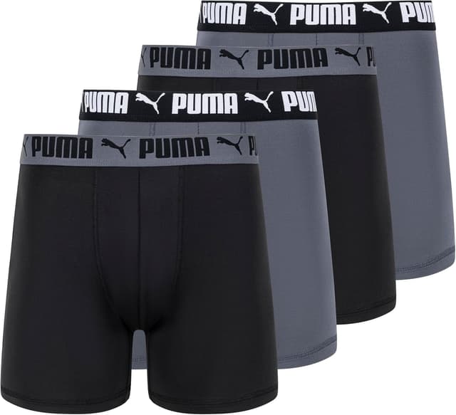 باکسر مردانه PUMA بسته 4 عددی کشسان فعال باکسر مردانه PUMA بسته 4 عددی کشسان فعال