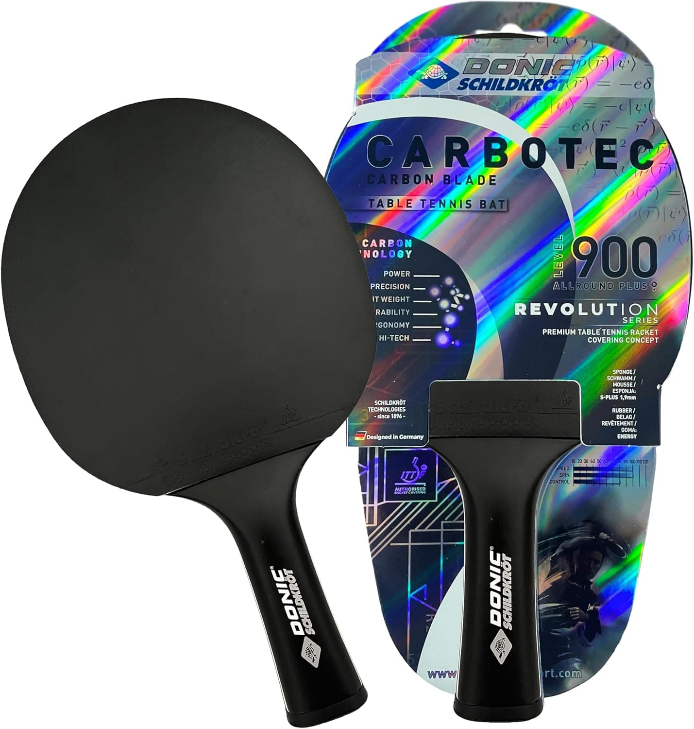 راکت پینگپنگ Donic-Schildkröt دسته مقعر با رویه ITTF و کربن قابل انتخاب 20%، 50% و 100% راکت پینگپنگ Donic-Schildkröt دسته مقعر با رویه ITTF و کربن قابل انتخاب 20%، 50% و 100%