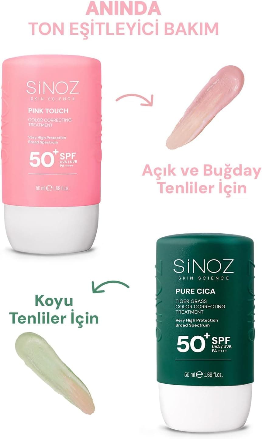 کرم ضد آفتاب صورت Sinoz Pink Touch یکنواختکننده رنگ پوست SPF50+ PA++++ 50ml کرم ضد آفتاب صورت Sinoz Pink Touch یکنواختکننده رنگ پوست SPF50+ PA++++ 50ml