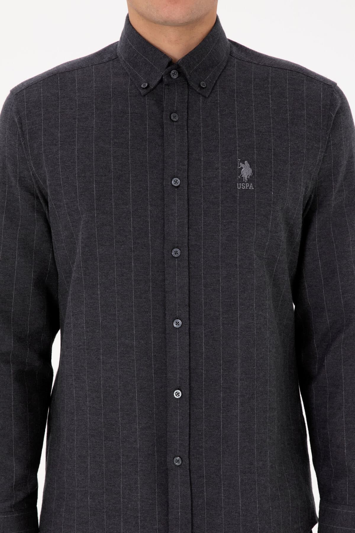 پیراهن مردانه آستینبلند U.S. Polo Assn. زغالی مدل 50316559-VR006 پیراهن مردانه آستینبلند U.S. Polo Assn. زغالی مدل 50316559-VR006