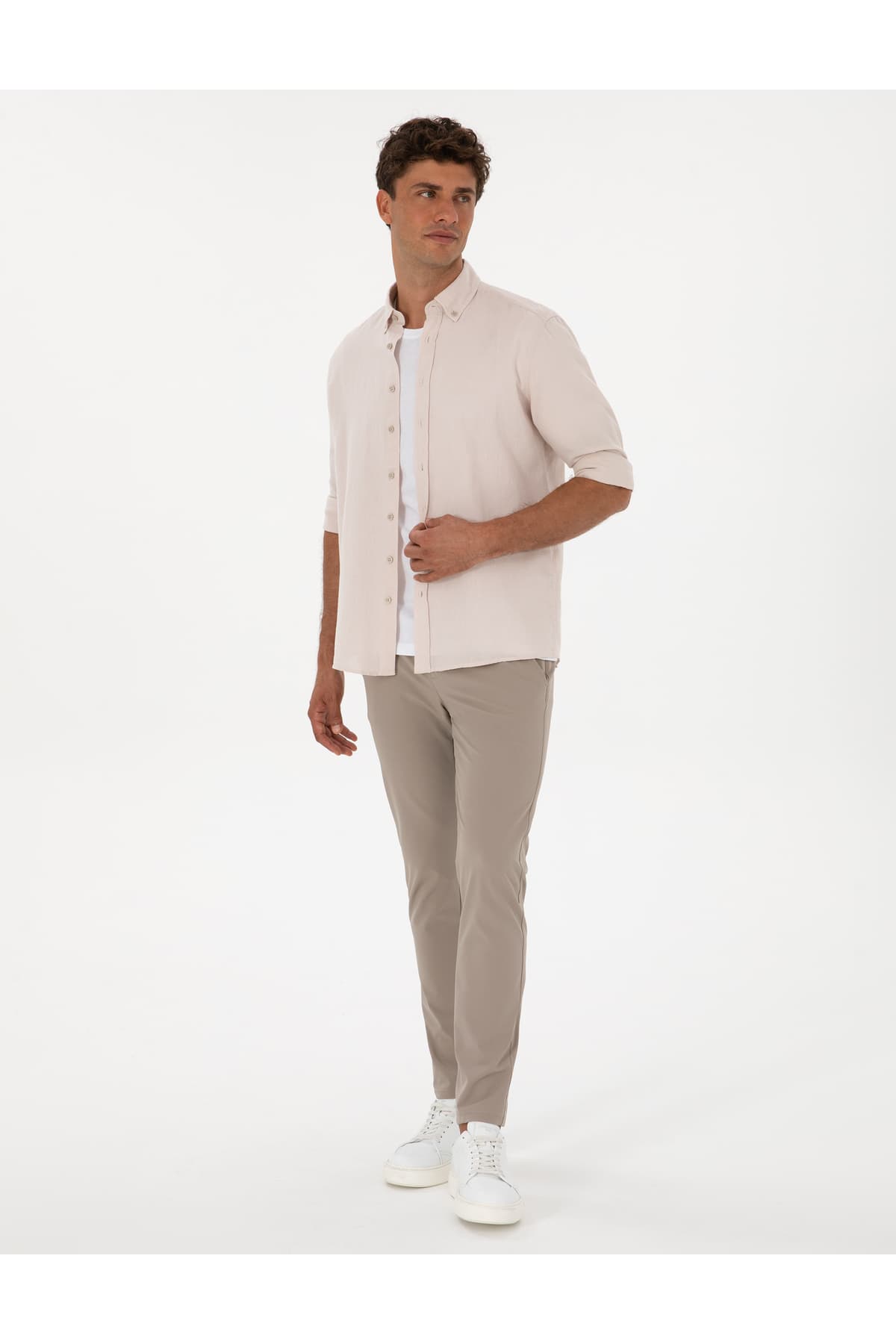 پیراهن مردانه Pierre Cardin بژ کتان مخلوط فیت معمولی آستین بلند مدل 50303388-VR011 پیراهن مردانه Pierre Cardin بژ کتان مخلوط فیت معمولی آستین بلند مدل 50303388-VR011