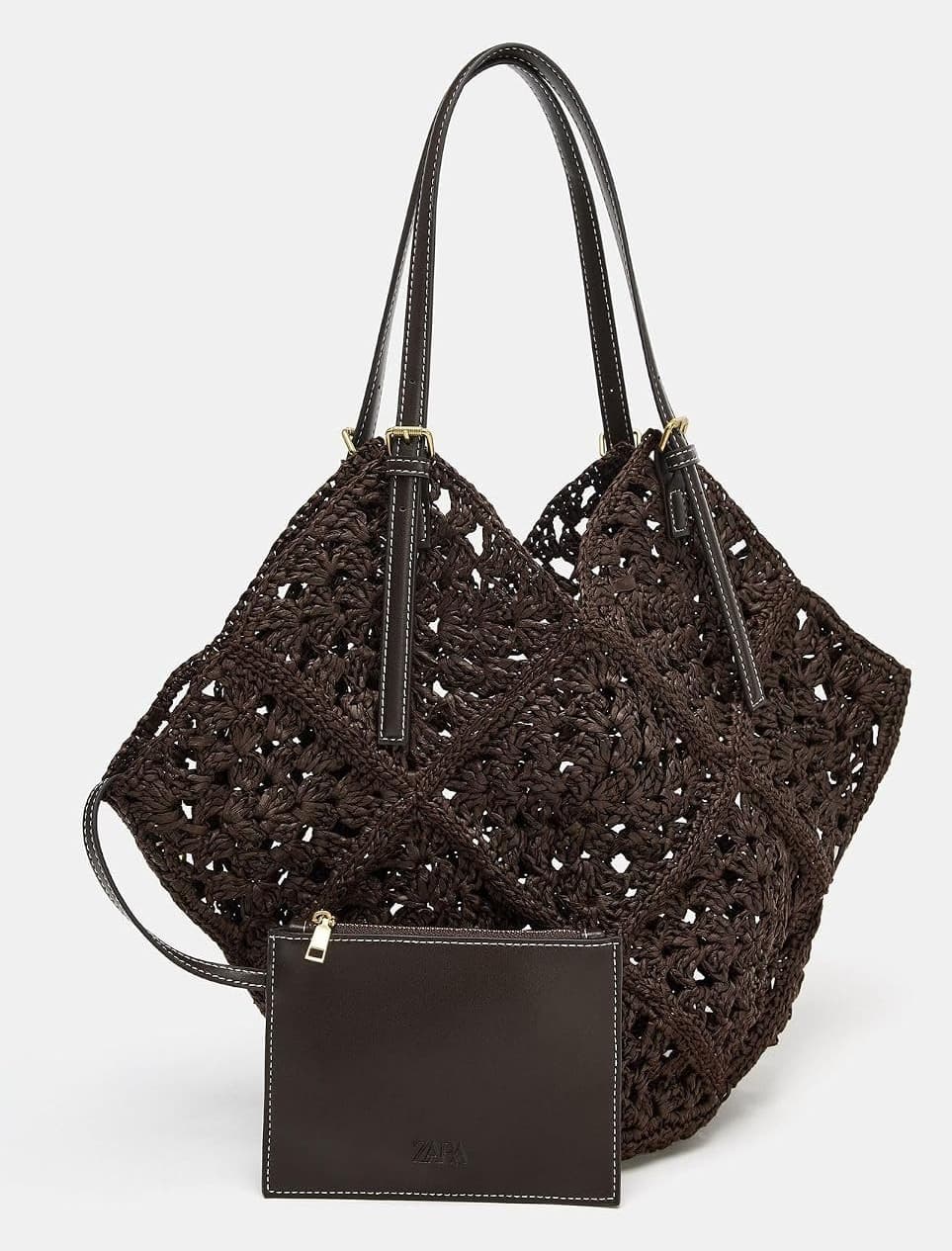 کیف دستی زنانه Zara بافتنی کوچک قهوهای مدل Z1:bags کیف دستی زنانه Zara بافتنی کوچک قهوهای مدل Z1:bags
