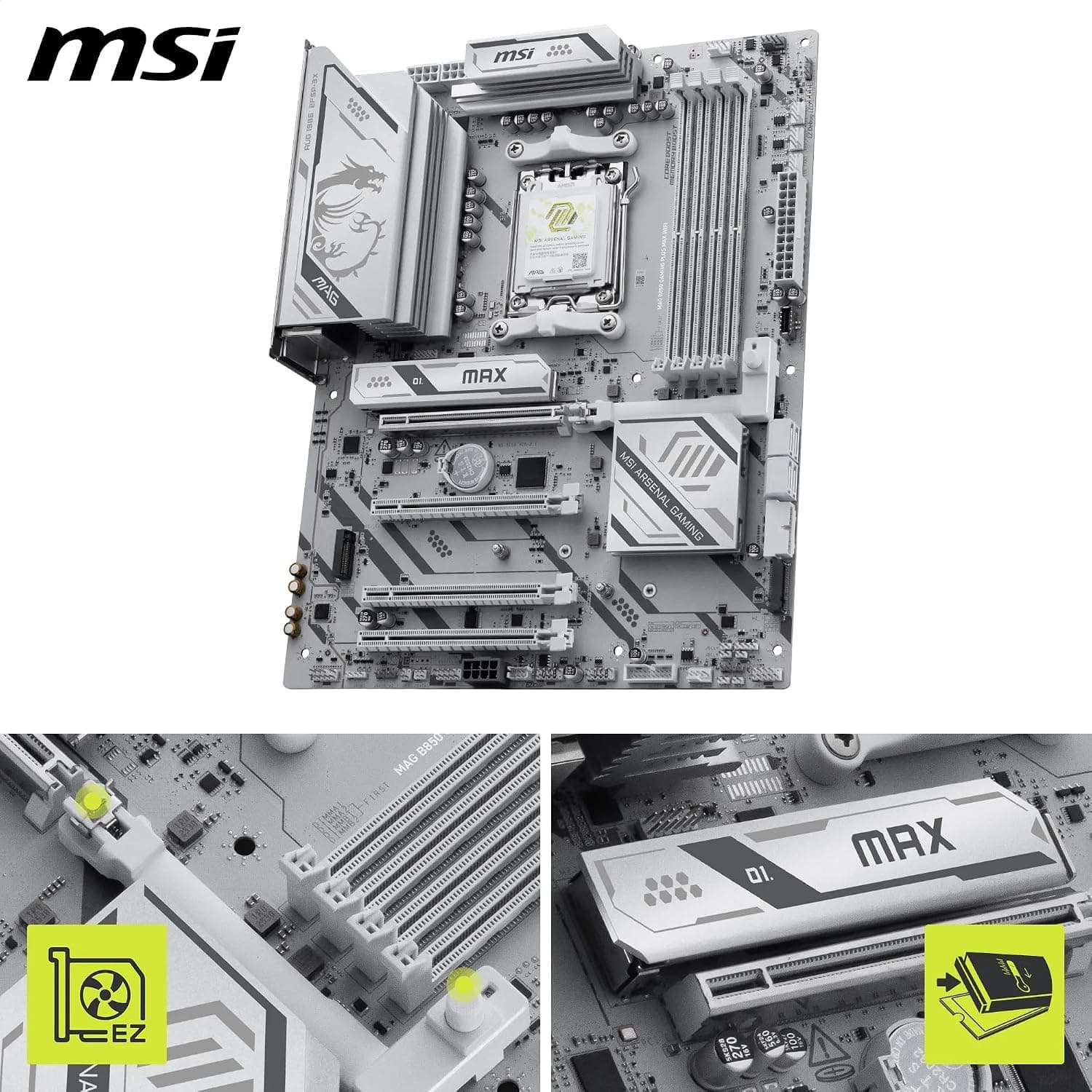 مادربرد MSI مدل MAG B850 GAMING PLUS MAX WIFI AM5 DDR5 مادربرد MSI مدل MAG B850 GAMING PLUS MAX WIFI AM5 DDR5
