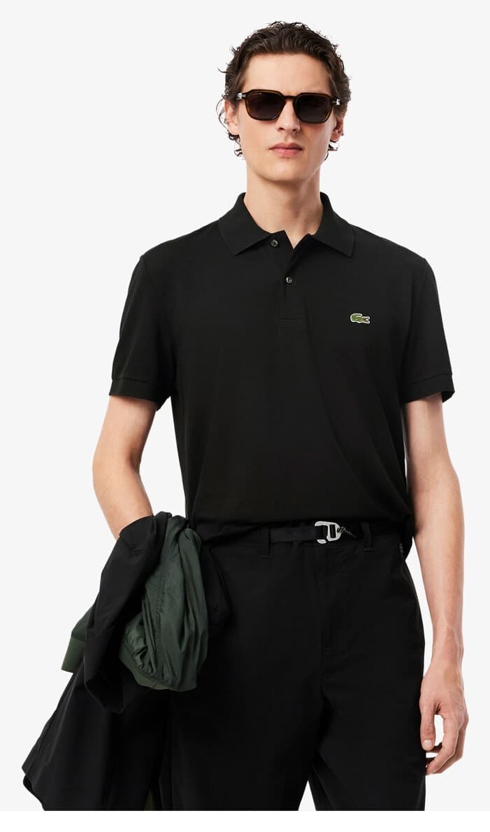 پولو شرت مردانه Lacoste سبک فیت کلاسیک مشکی مدل L.12.12 پولو شرت مردانه Lacoste سبک فیت کلاسیک مشکی مدل L.12.12
