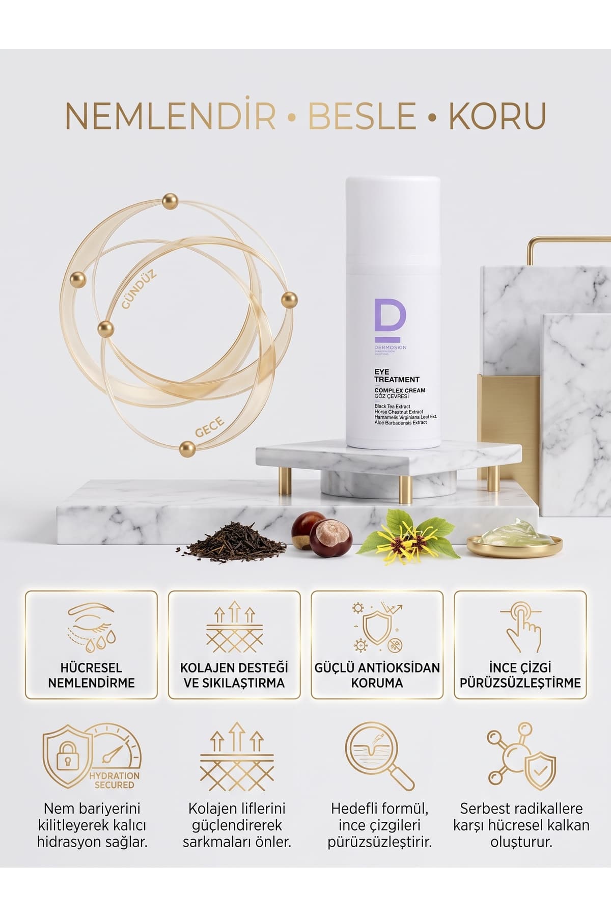 کرم دور چشم Dermoskin ضد چروک و پیری با هیالورونیک اسید 15 ml کرم دور چشم Dermoskin ضد چروک و پیری با هیالورونیک اسید 15 ml