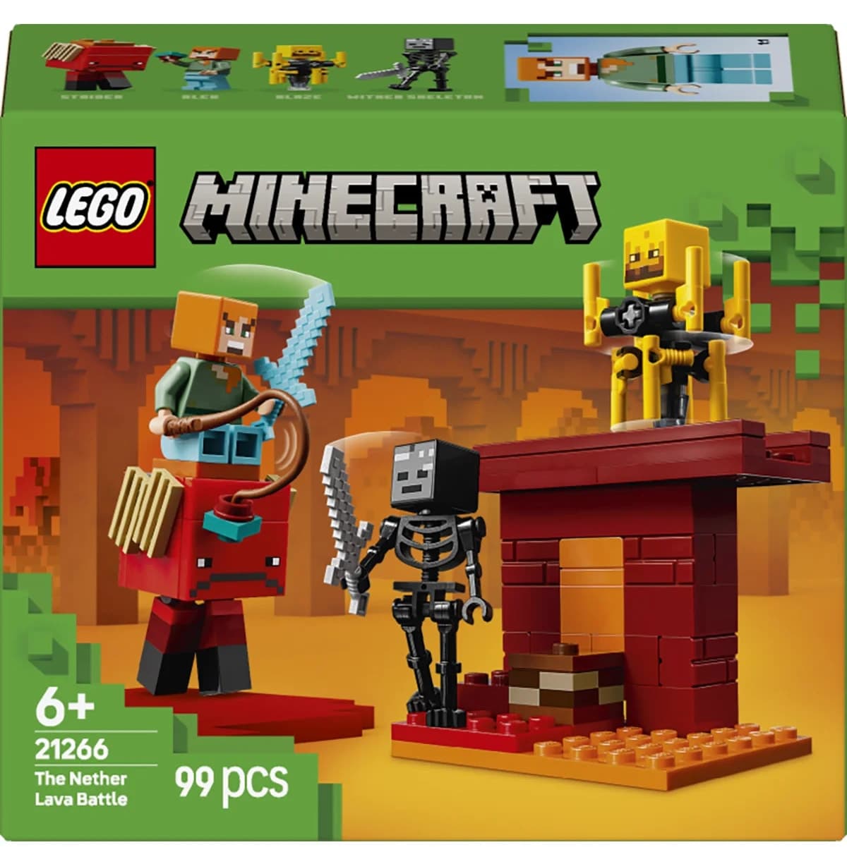 لگو Minecraft مدل 21266، نبرد گدازهای ندر، 99 قطعه، مناسب بالای 6 سال لگو Minecraft مدل 21266، نبرد گدازهای ندر، 99 قطعه، مناسب بالای 6 سال