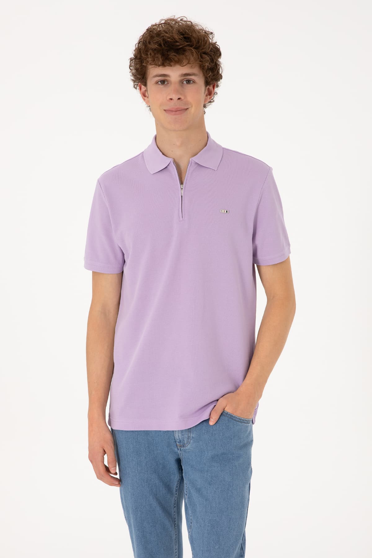 تیشرت مردانه U.S. Polo Assn. فیت معمولی زیپدار یاسی مدل 50306836-VR034 تیشرت مردانه U.S. Polo Assn. فیت معمولی زیپدار یاسی مدل 50306836-VR034