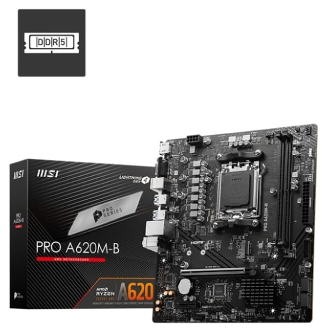 مادربورد MSI مدل Pro A620M-B سوکت AM5 با چیپست AMD A620 و حافظه DDR5 فرکانس 6800(OC)MHz فرم فاکتور mATX مادربورد MSI مدل Pro A620M-B سوکت AM5 با چیپست AMD A620 و حافظه DDR5 فرکانس 6800(OC)MHz فرم فاکتور mATX