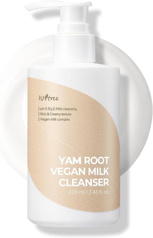 شوینده صورت وگان پوست حساس IsNtree با شیر گیاهی ریشه یام 220ml شوینده صورت وگان پوست حساس IsNtree با شیر گیاهی ریشه یام 220ml