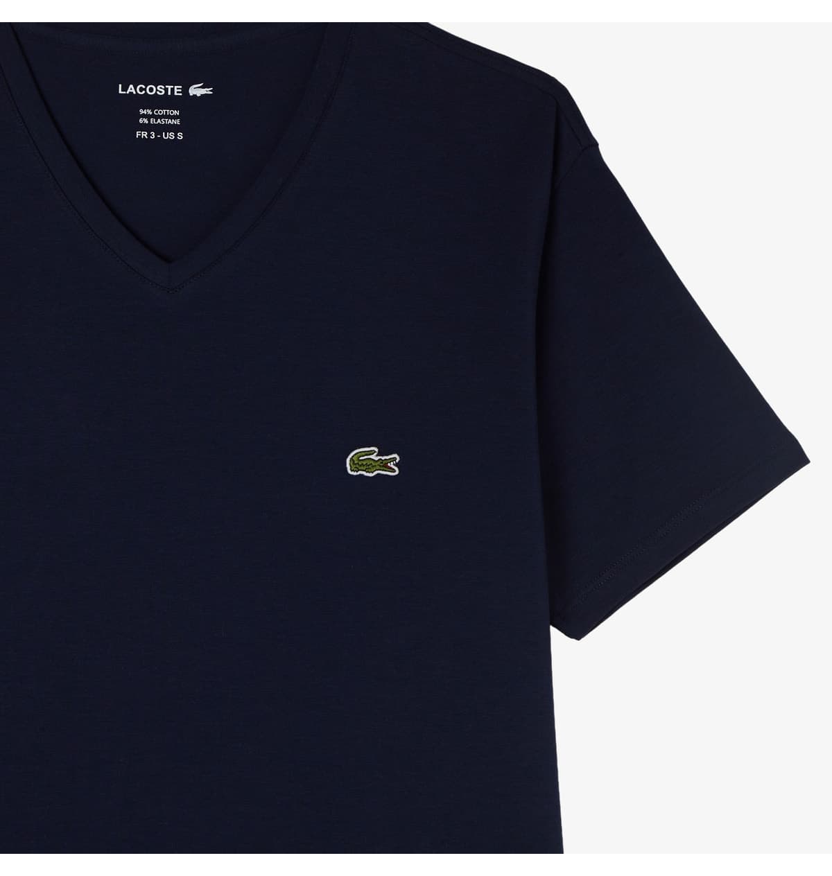تیشرت مردانه Lacoste اسلیم فیت یقه V سرمهای تیشرت مردانه Lacoste اسلیم فیت یقه V سرمهای