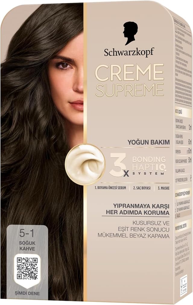 رنگ موی کرم Schwarzkopf سری Supreme مدل 5-1 قهوهای سرد رنگ موی کرم Schwarzkopf سری Supreme مدل 5-1 قهوهای سرد