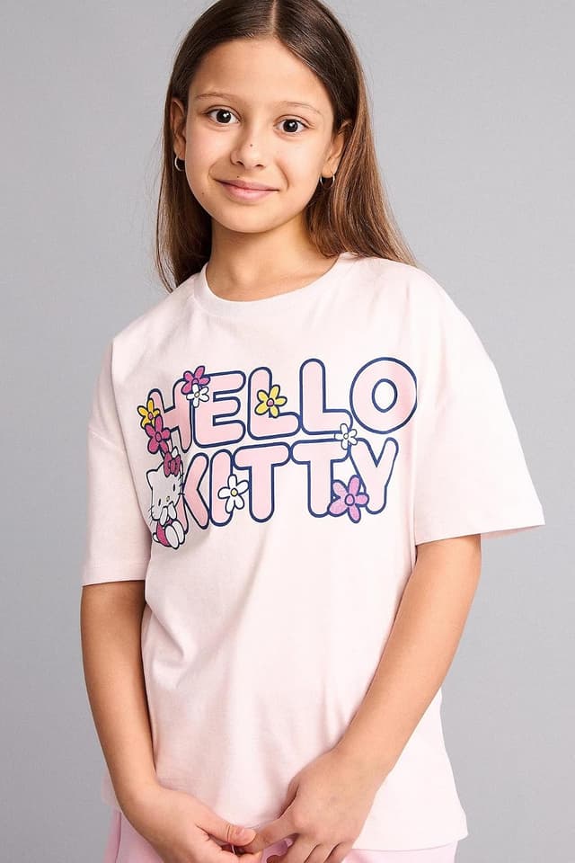 تیشرت دخترانه DeFacto پنبهای %100 Hello Kitty آستین کوتاه یقه گرد مدل H3476A826HS تیشرت دخترانه DeFacto پنبهای %100 Hello Kitty آستین کوتاه یقه گرد مدل H3476A826HS