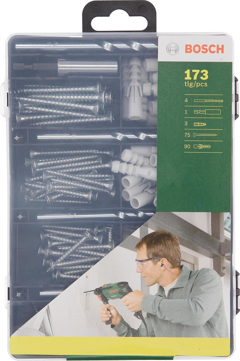 ست اتصال Bosch 173 قطعه با 5 مته سنگ نوک کاربید مدل 2607019511 ست اتصال Bosch 173 قطعه با 5 مته سنگ نوک کاربید مدل 2607019511