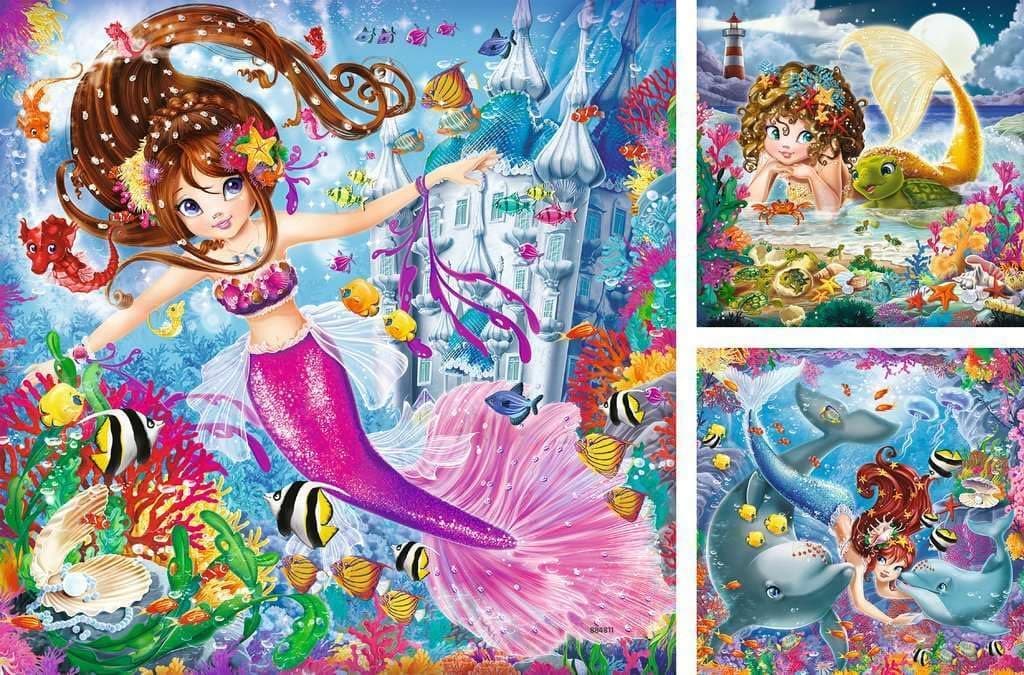 پازل Ravensburger 3x49 تکه پری دریایی مدل WD پازل Ravensburger 3x49 تکه پری دریایی مدل WD