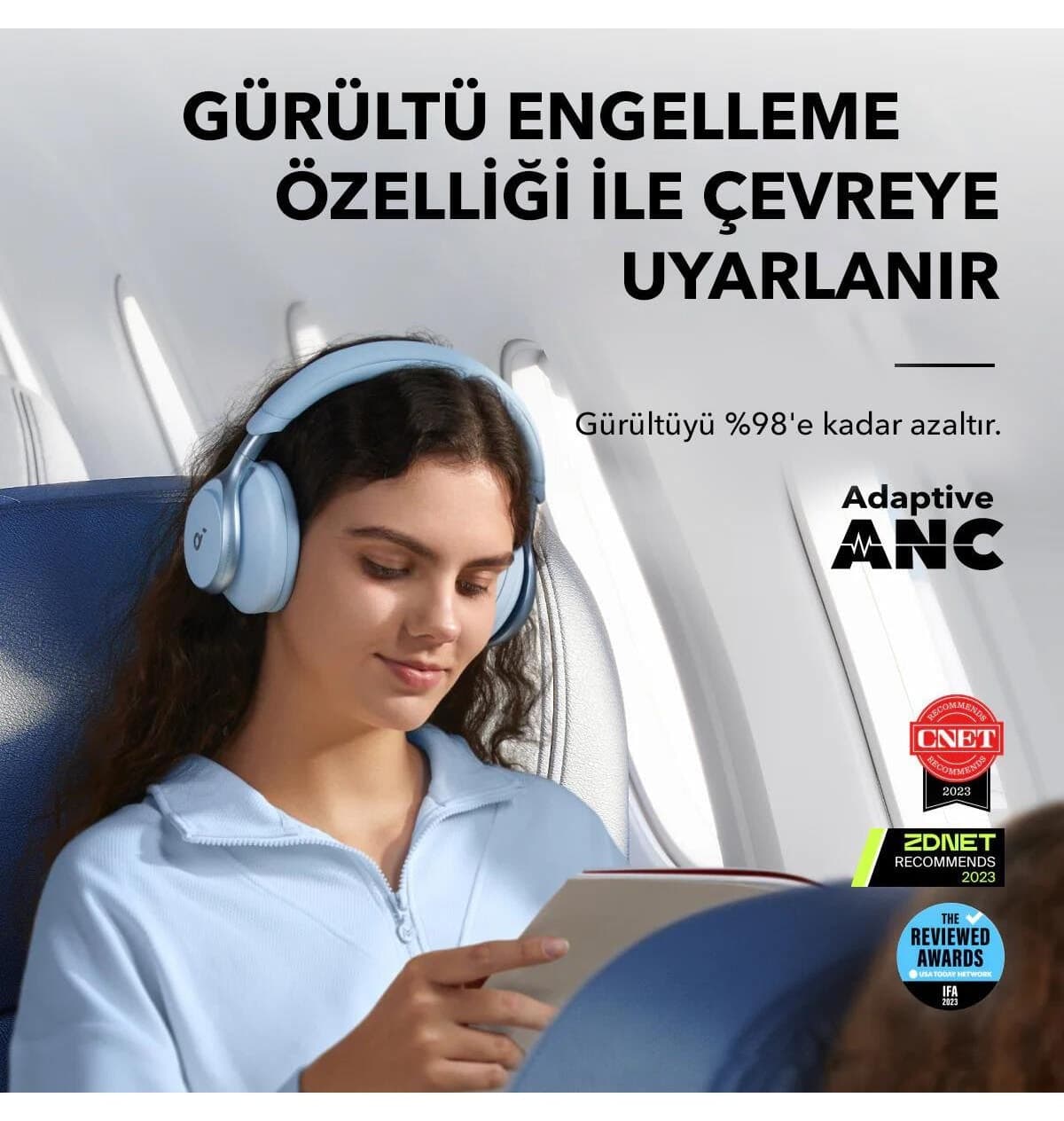 هدفون Anker Soundcore Space One صورتی مدل A3035 هدفون Anker Soundcore Space One صورتی مدل A3035