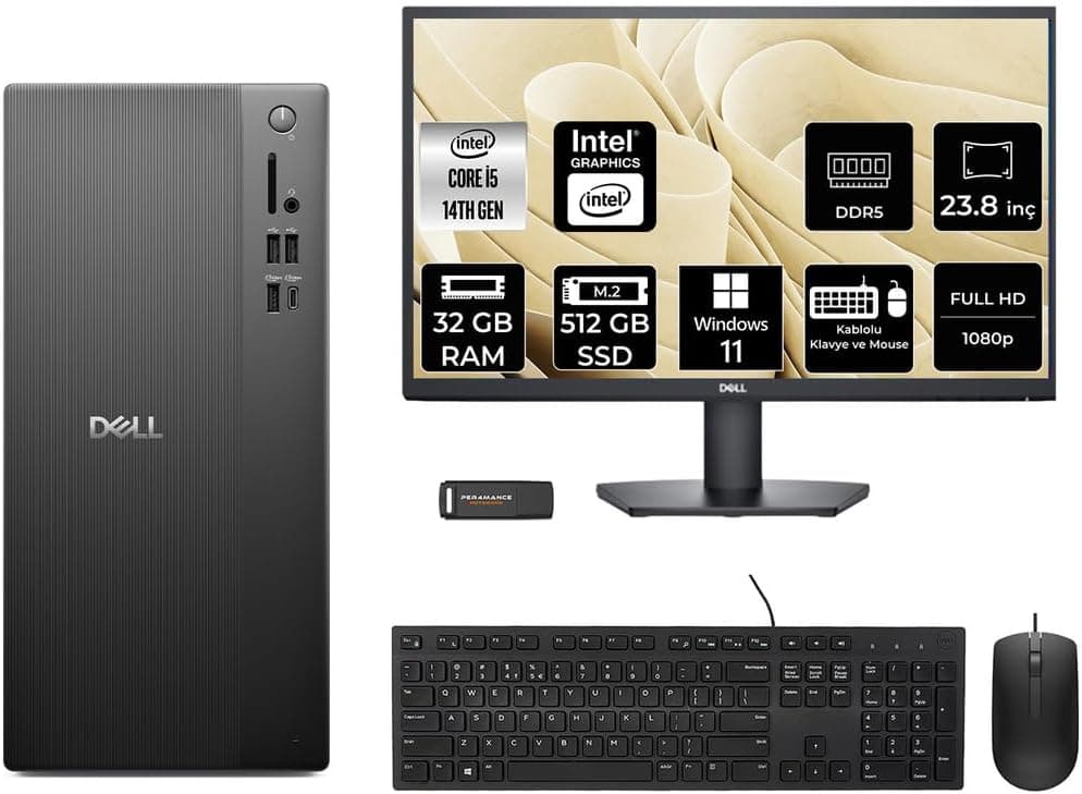 کامپیوتر رومیزی Dell + مانیتور 23.8 اینچی i5 14400 32Gb 512Gb SSD W11H مدل Ect1250 کامپیوتر رومیزی Dell + مانیتور 23.8 اینچی i5 14400 32Gb 512Gb SSD W11H مدل Ect1250