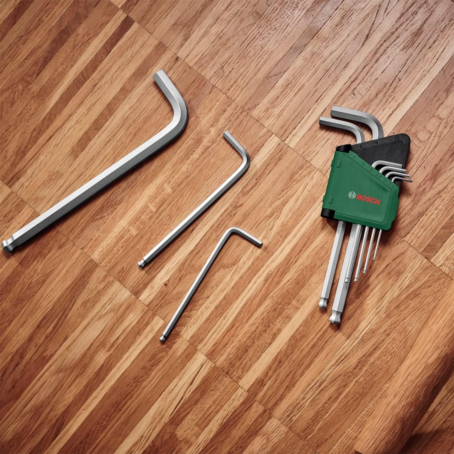 ست آچار آلن Bosch 9 تکه سرگوی 1.5 تا 10 میلیمتر ست آچار آلن Bosch 9 تکه سرگوی 1.5 تا 10 میلیمتر