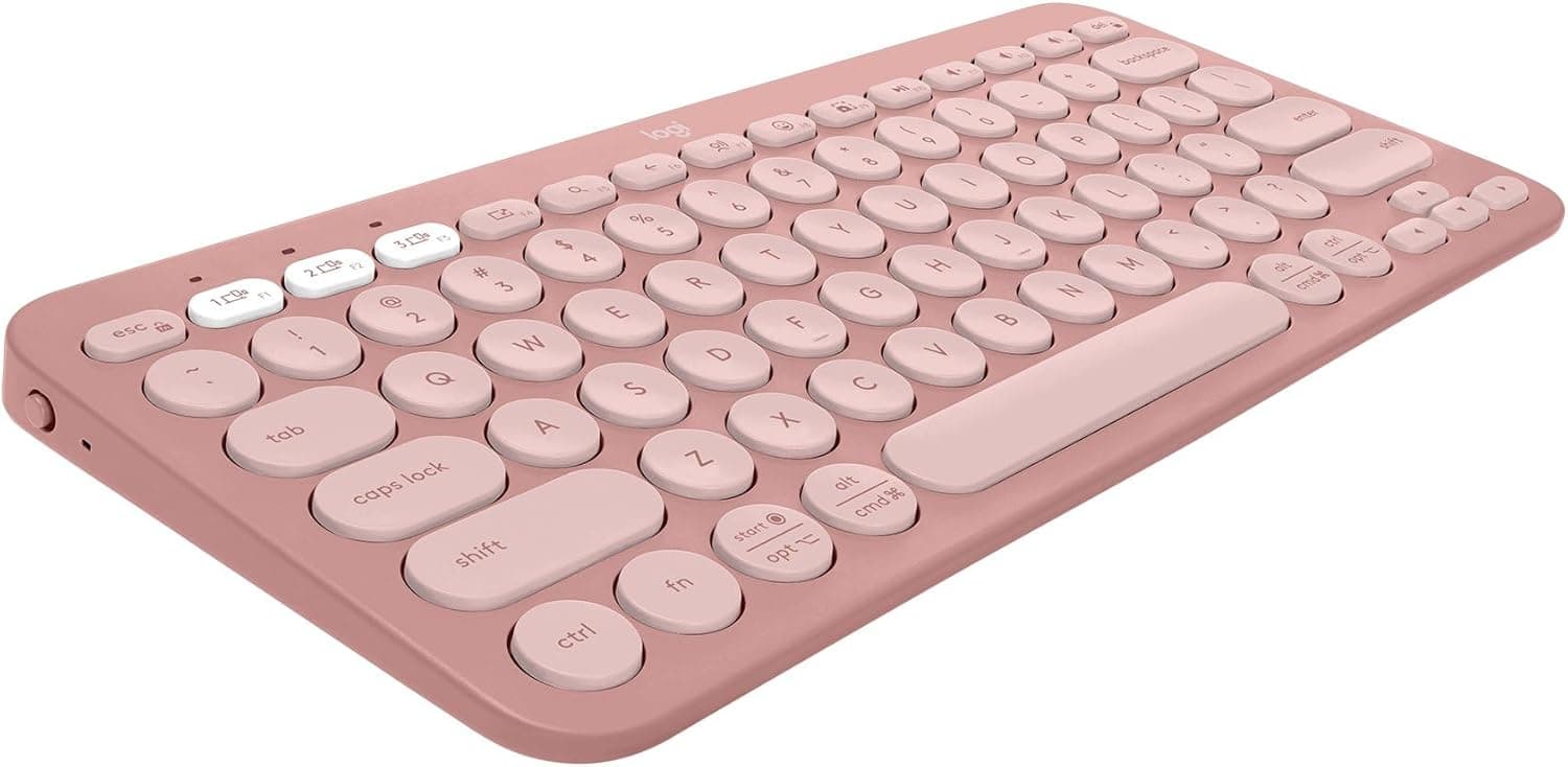 کیبورد بیسیم Logitech مدل Pebble Keys 2 K380s چنددستگاهه بلوتوثی صورتی کیبورد بیسیم Logitech مدل Pebble Keys 2 K380s چنددستگاهه بلوتوثی صورتی