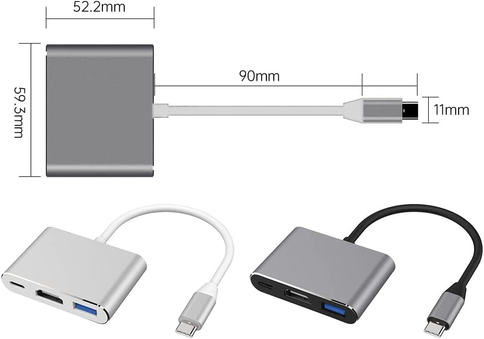 آداپتور USB coverzone Type-c 3in1 با HDMI 4K و USB 3.0 سازگار با لپتاپ و Macbook مدل TC-23 آداپتور USB coverzone Type-c 3in1 با HDMI 4K و USB 3.0 سازگار با لپتاپ و Macbook مدل TC-23