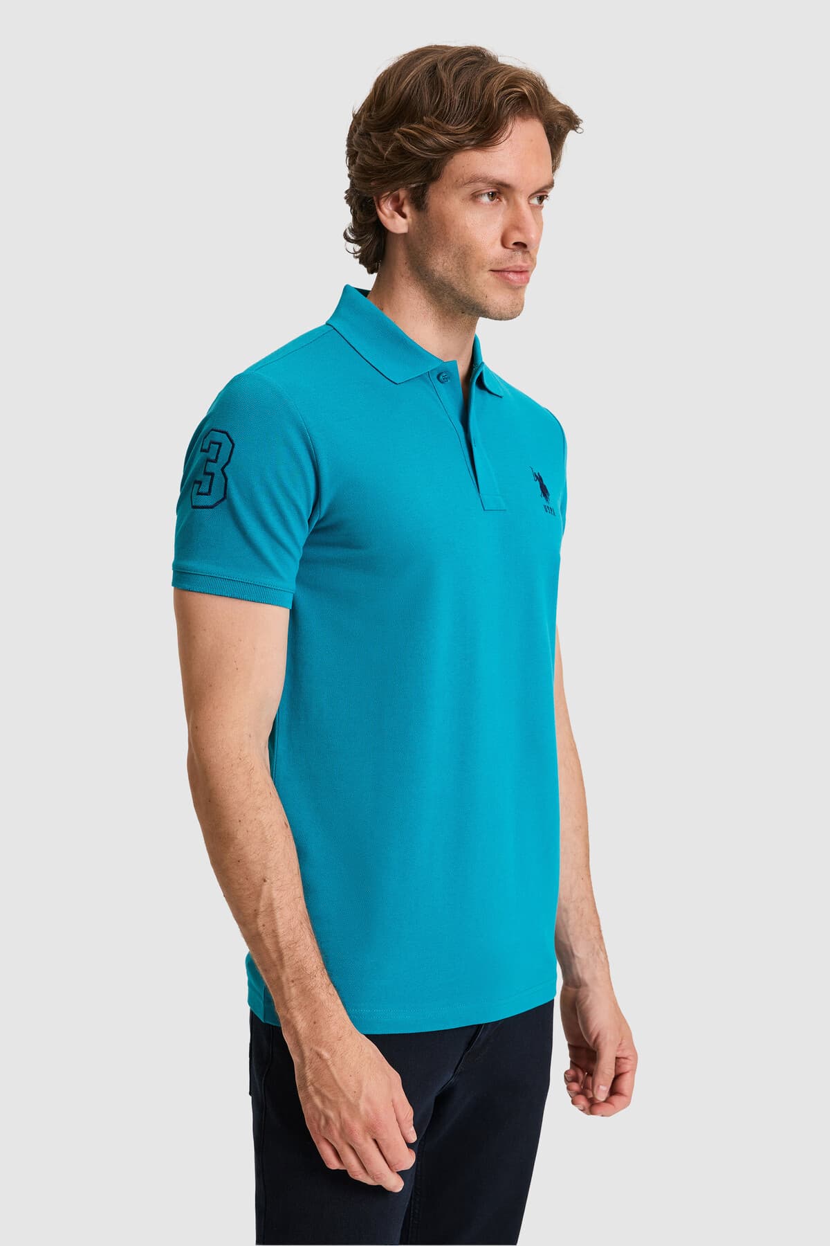 تیشرت مردانه U.S. Polo Assn. اسلیم فیت یقه پولو نفتی بیسیک مدل 50326920-VR102 تیشرت مردانه U.S. Polo Assn. اسلیم فیت یقه پولو نفتی بیسیک مدل 50326920-VR102