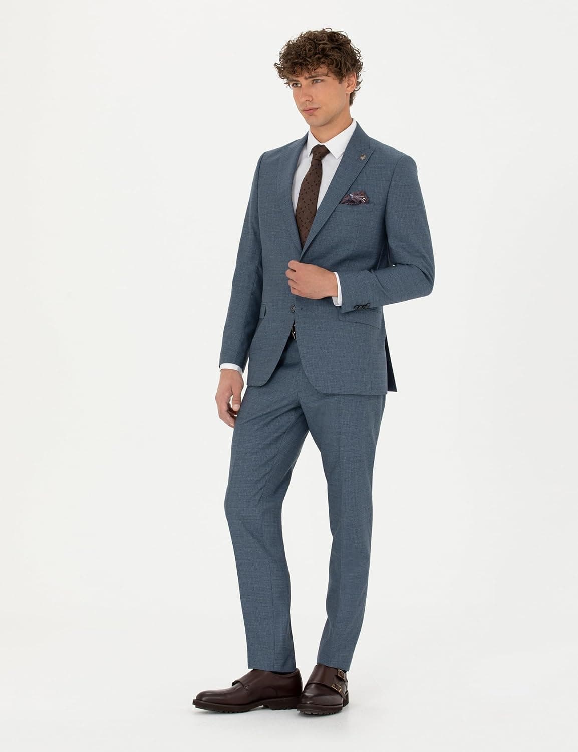 کت و شلوار مردانه Pierre Cardin پشمی آبیتیره اکسترا اسلیمفیت مدل VR032 کت و شلوار مردانه Pierre Cardin پشمی آبیتیره اکسترا اسلیمفیت مدل VR032