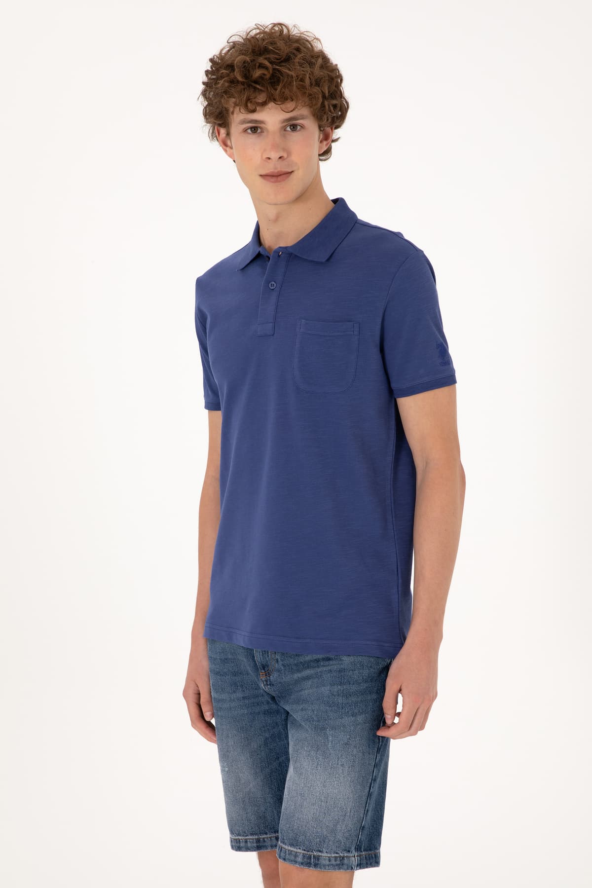 تیشرت مردانه U.S. Polo Assn. اسلیم فیت یقه پولو سرمهای روشن مدل 50299538-VR059 تیشرت مردانه U.S. Polo Assn. اسلیم فیت یقه پولو سرمهای روشن مدل 50299538-VR059