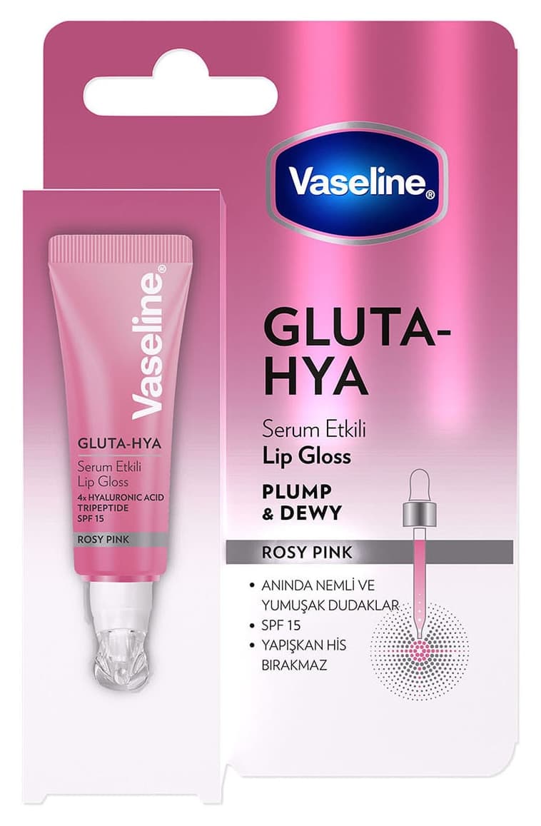 لیپ گلاس Vaseline Gluta Hya با سرم صورتی گلی 10 ml لیپ گلاس Vaseline Gluta Hya با سرم صورتی گلی 10 ml