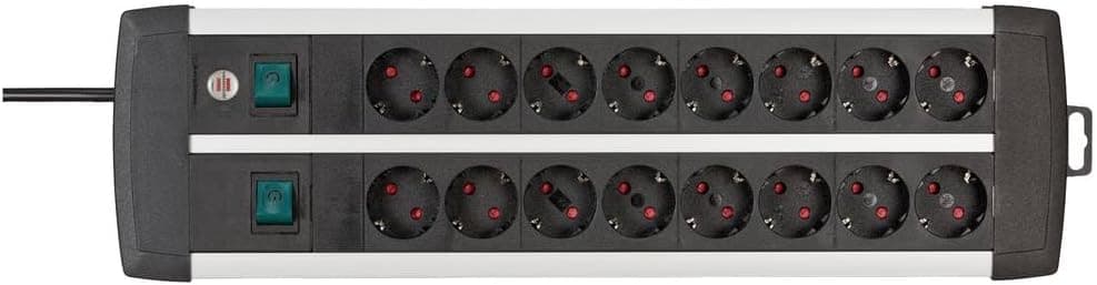 چندراهی برق Brennenstuhl Alu-Line با 16 سوکت، 2 کلید و کابل 3 متری چندراهی برق Brennenstuhl Alu-Line با 16 سوکت، 2 کلید و کابل 3 متری