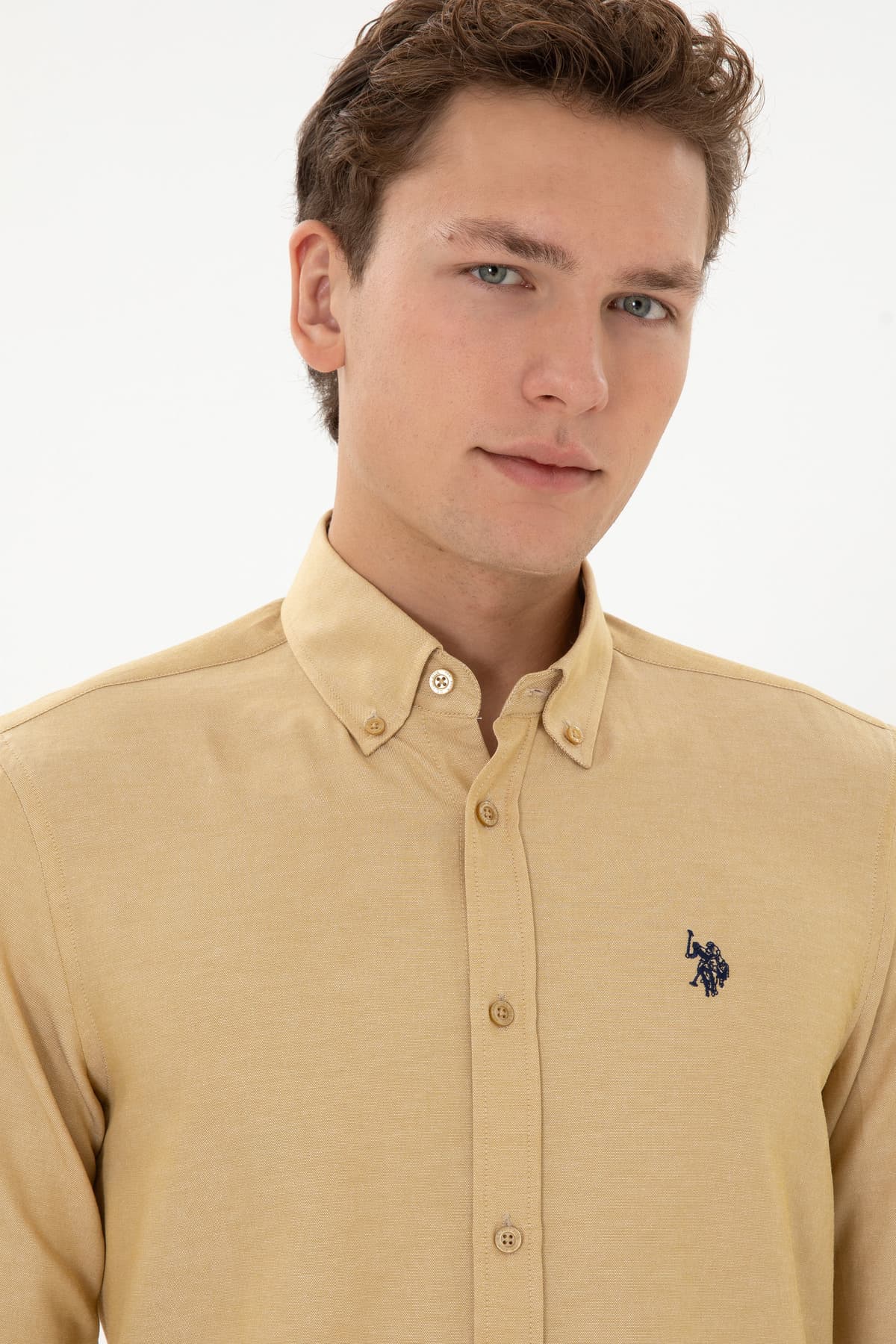 پیراهن مردانه U.S. Polo Assn. آستین بلند بیسیک خردلی مدل 50316723-VR151 پیراهن مردانه U.S. Polo Assn. آستین بلند بیسیک خردلی مدل 50316723-VR151
