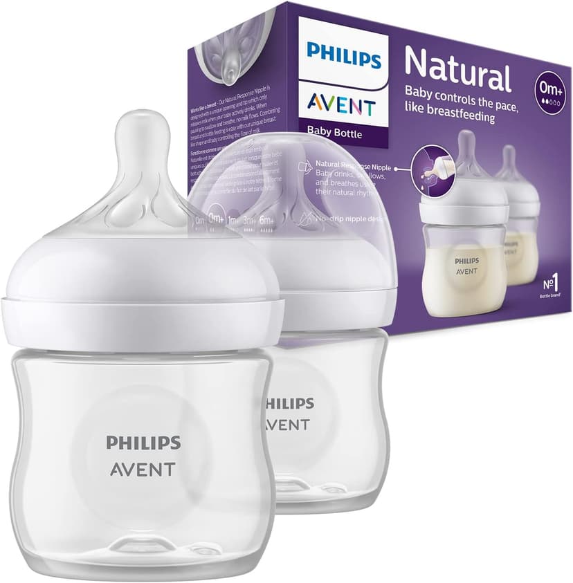 شیشه شیر کودک Philips Avent Natural Response 2×125ml بدون BPA مدل SCY900/02 شیشه شیر کودک Philips Avent Natural Response 2×125ml بدون BPA مدل SCY900/02
