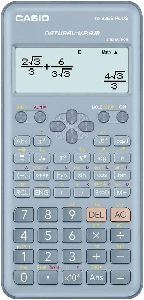 ماشینحساب علمی Casio غیرقابلبرنامهریزی ۱۰+۲ رقمی ۲۵۲ کاره آبی مدل FX-82ESPLUS-2BUWDT ماشینحساب علمی Casio غیرقابلبرنامهریزی ۱۰+۲ رقمی ۲۵۲ کاره آبی مدل FX-82ESPLUS-2BUWDT