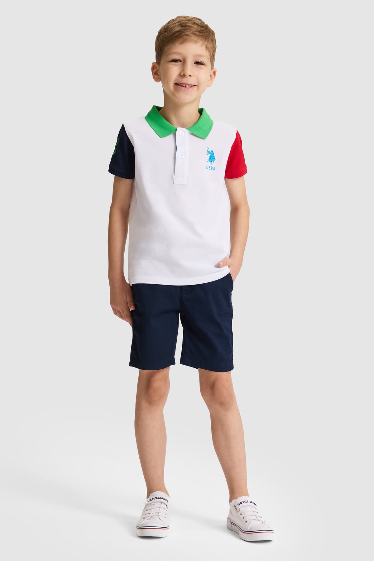 تیشرت پسرانه U.S. Polo Assn. سفید یقه پولو مدل 50325623-VR013 تیشرت پسرانه U.S. Polo Assn. سفید یقه پولو مدل 50325623-VR013