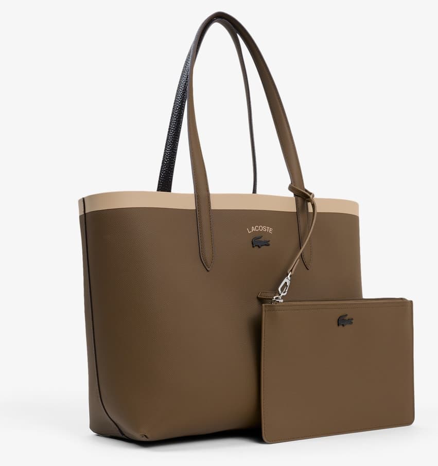 کیف دوشی زنانه Lacoste دوطرفه قهوهای مدل Anna کیف دوشی زنانه Lacoste دوطرفه قهوهای مدل Anna