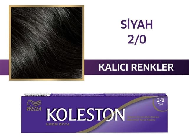 رنگ مو زنانه Wella تک تیوب Koleston سیاه 2/0 رنگ مو زنانه Wella تک تیوب Koleston سیاه 2/0