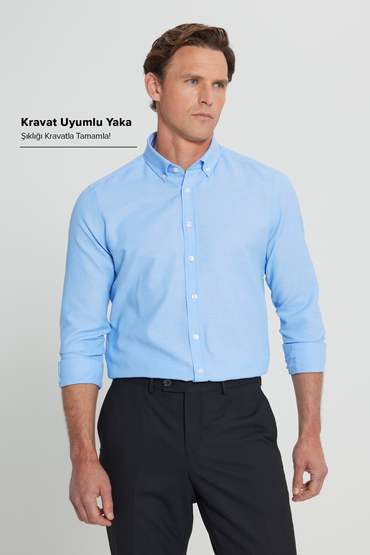 پیراهن آکسفورد مردانه AC&Co / Altınyıldız Classics نخی ضدتعریق آبی با اتوکشی آسان یقه دکمهدار Slim Fit پیراهن آکسفورد مردانه AC&Co / Altınyıldız Classics نخی ضدتعریق آبی با اتوکشی آسان یقه دکمهدار Slim Fit