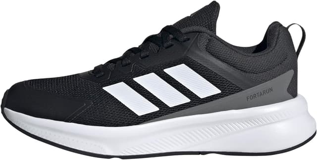 کفش بچگانه یونیسکس adidas مدل FortaRun 4.0 J با زیره کوتاه، مشکی/سفید/ذغالی، 37 1/3 کفش بچگانه یونیسکس adidas مدل FortaRun 4.0 J با زیره کوتاه، مشکی/سفید/ذغالی، 37 1/3