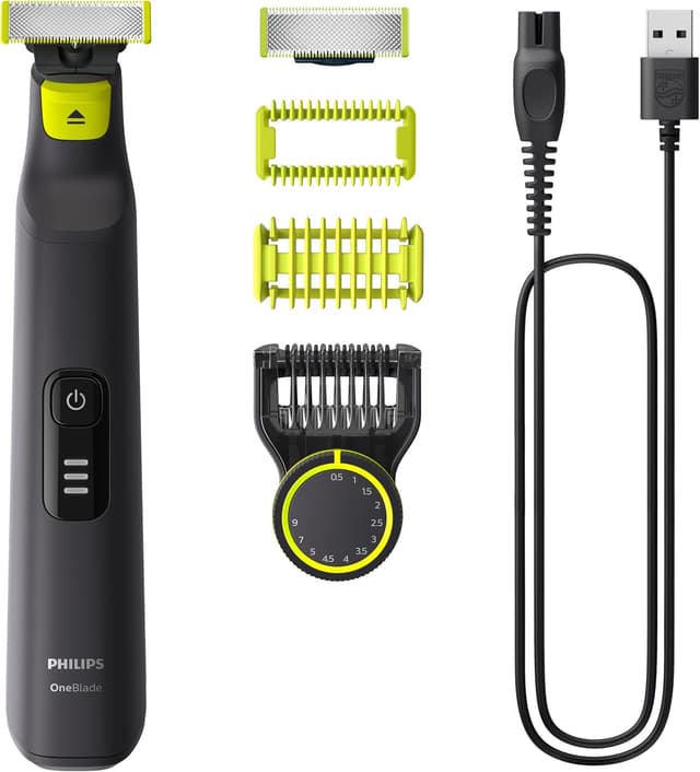 ماشین اصلاح هیبریدی صورت و بدن PHILIPS OneBlade Pro با ۱۲ تنظیم طول، فرمدهی ریش، استفاده خشک و مرطوب، مدل QP6542/10 ماشین اصلاح هیبریدی صورت و بدن PHILIPS OneBlade Pro با ۱۲ تنظیم طول، فرمدهی ریش، استفاده خشک و مرطوب، مدل QP6542/10