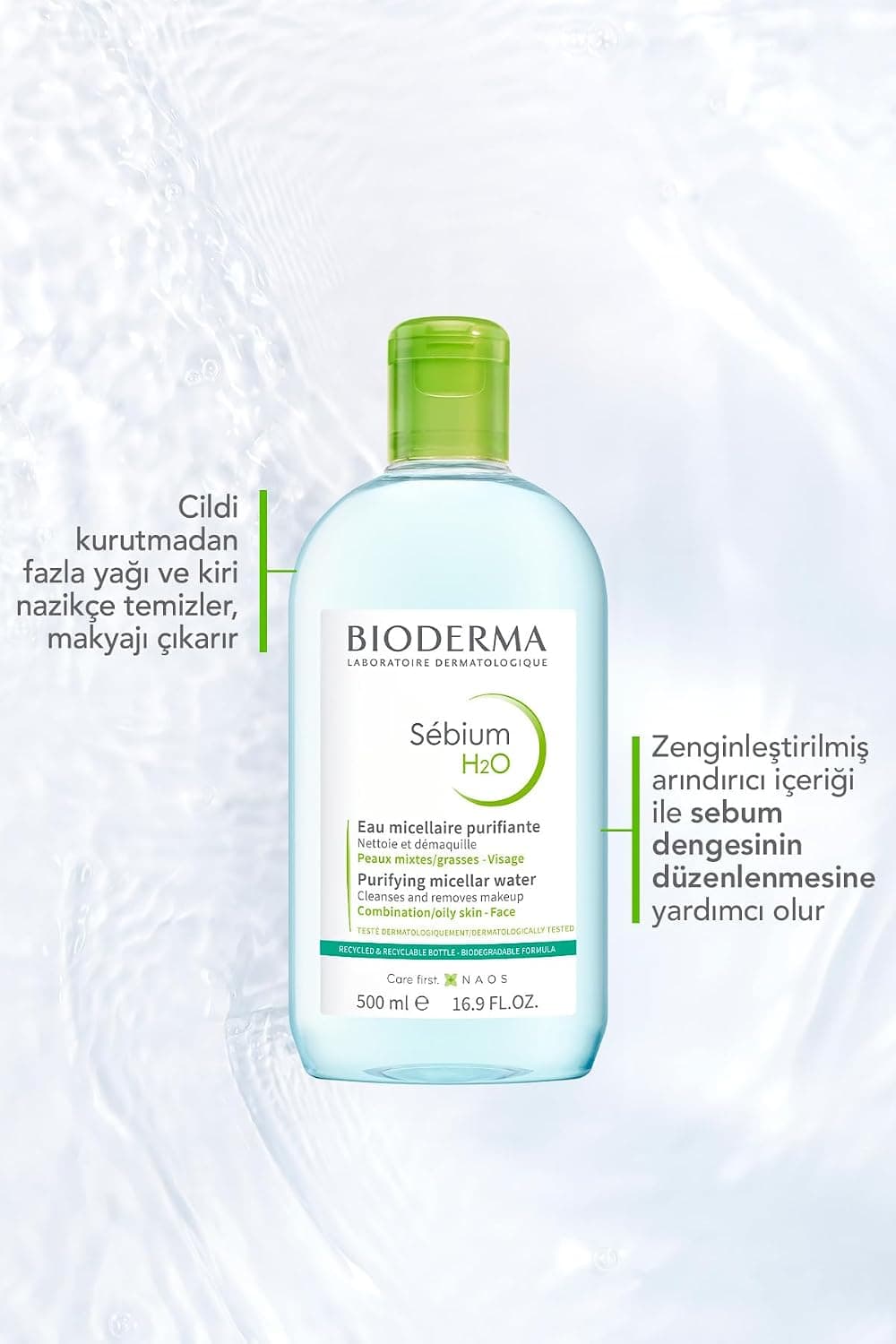 محلول پاککننده Bioderma Sebium H2O 500ml ست دوتایی محلول پاککننده Bioderma Sebium H2O 500ml ست دوتایی