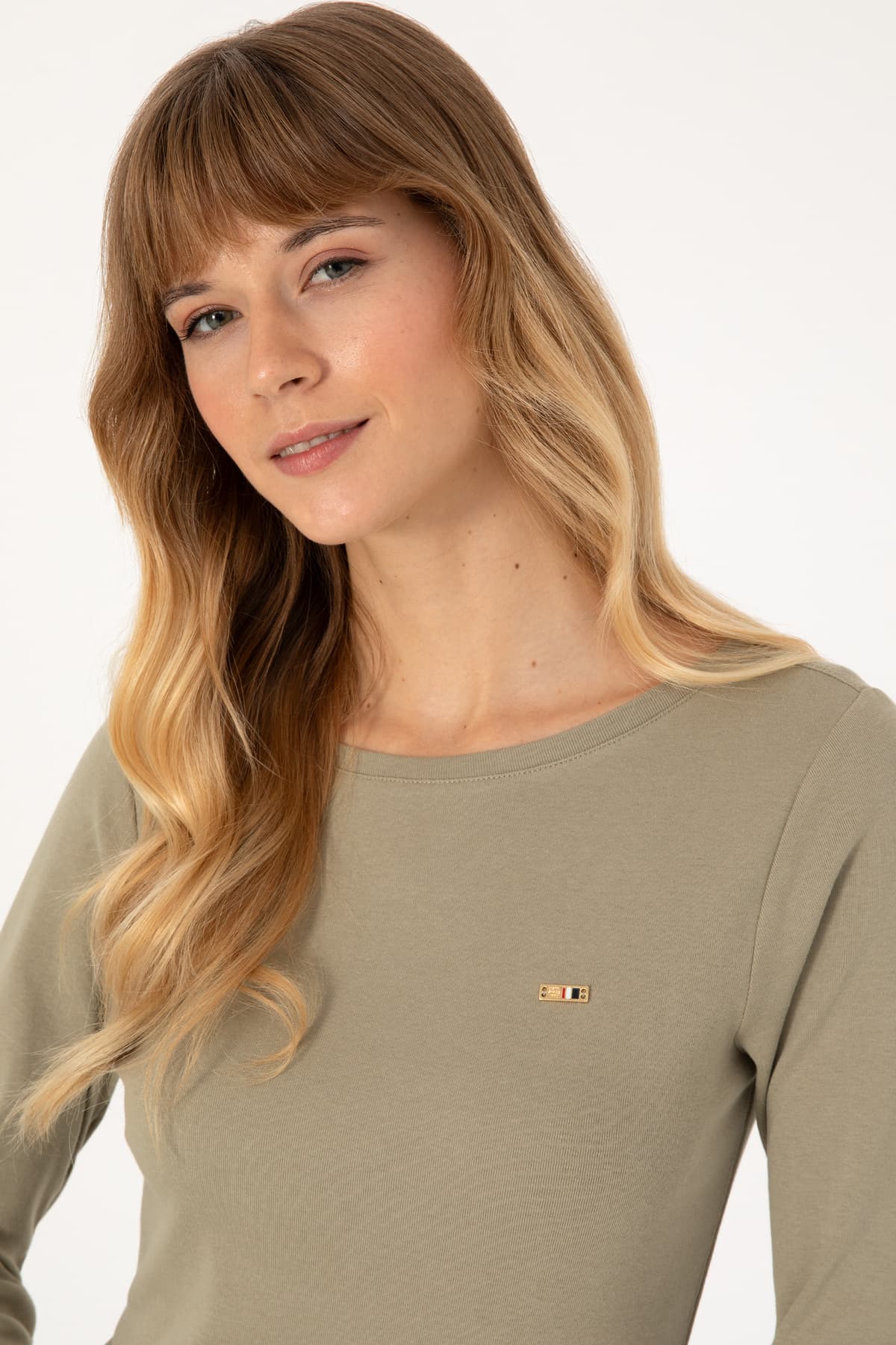 سویشرت زنانه U.S. Polo Assn. خاکی روشن اسلیم یقه گرد مدل 50315419-VR183 سویشرت زنانه U.S. Polo Assn. خاکی روشن اسلیم یقه گرد مدل 50315419-VR183