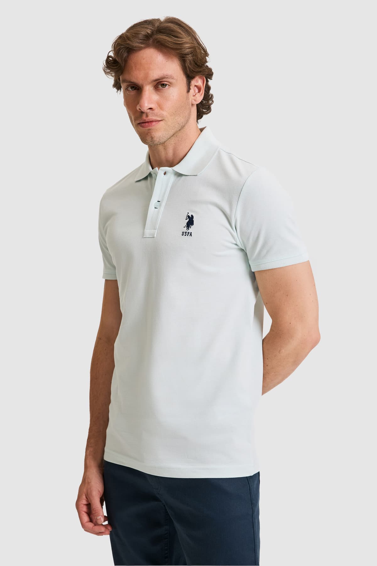 تیشرت مردانه U.S. Polo Assn. اسلیم فیت یقه پولو سبز آبی مدل 50326920-VR083 تیشرت مردانه U.S. Polo Assn. اسلیم فیت یقه پولو سبز آبی مدل 50326920-VR083