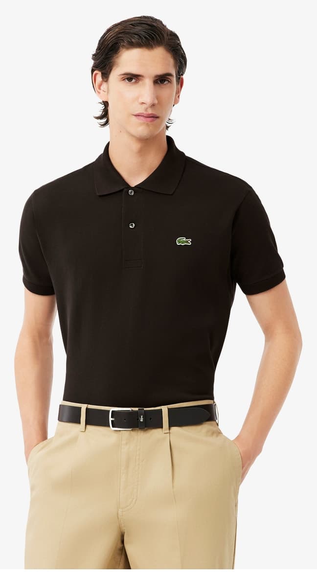 پولو مردانه Lacoste فیت کلاسیک قهوهای تیره مدل L.12.12 پولو مردانه Lacoste فیت کلاسیک قهوهای تیره مدل L.12.12
