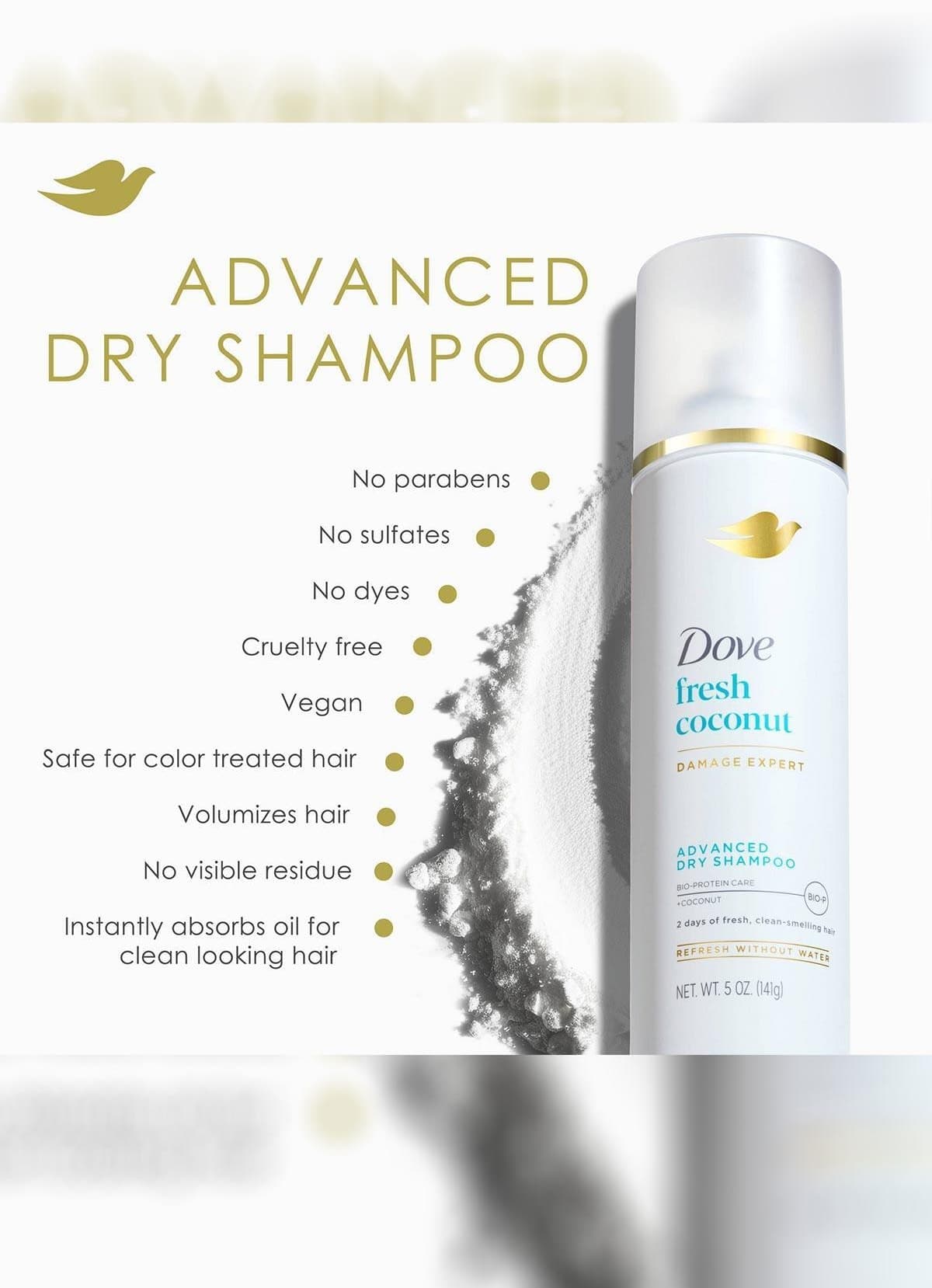 شامپو خشک Dove Damage Expert طراوتبخش با رایحه نارگیل تازه 141GR شامپو خشک Dove Damage Expert طراوتبخش با رایحه نارگیل تازه 141GR