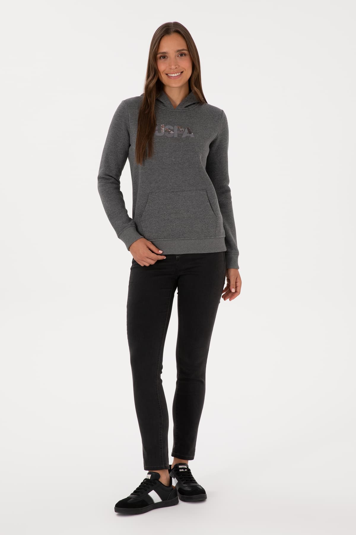 سوئیشرت زنانه U.S. Polo Assn. کاپوتدار آنتراسیت ملانژ مدل 50307711-VR081 سوئیشرت زنانه U.S. Polo Assn. کاپوتدار آنتراسیت ملانژ مدل 50307711-VR081