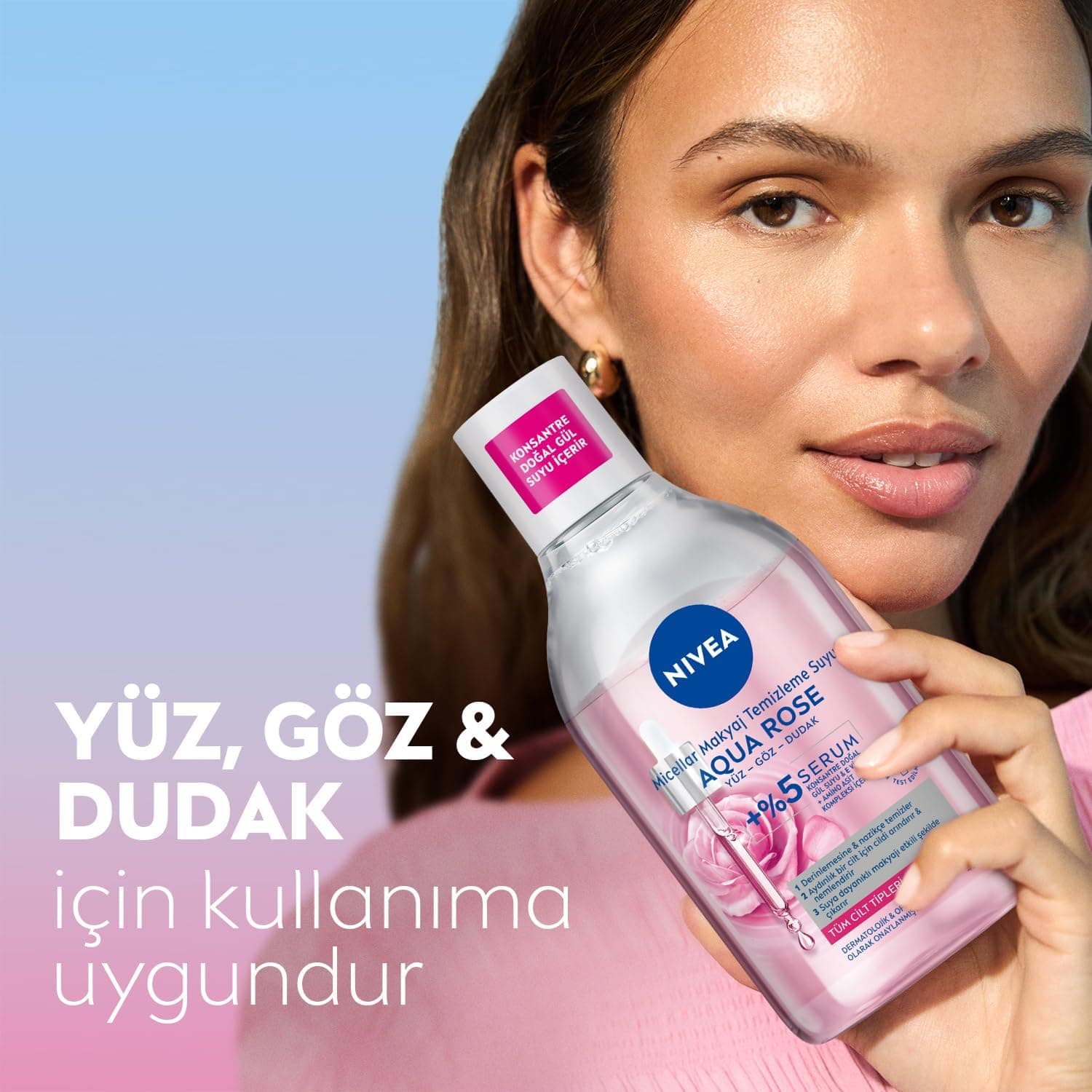 پاککننده میسلار دوفاز آرایش NIVEA Aqua Rose با گل رز و سرم 400ml پاککننده میسلار دوفاز آرایش NIVEA Aqua Rose با گل رز و سرم 400ml