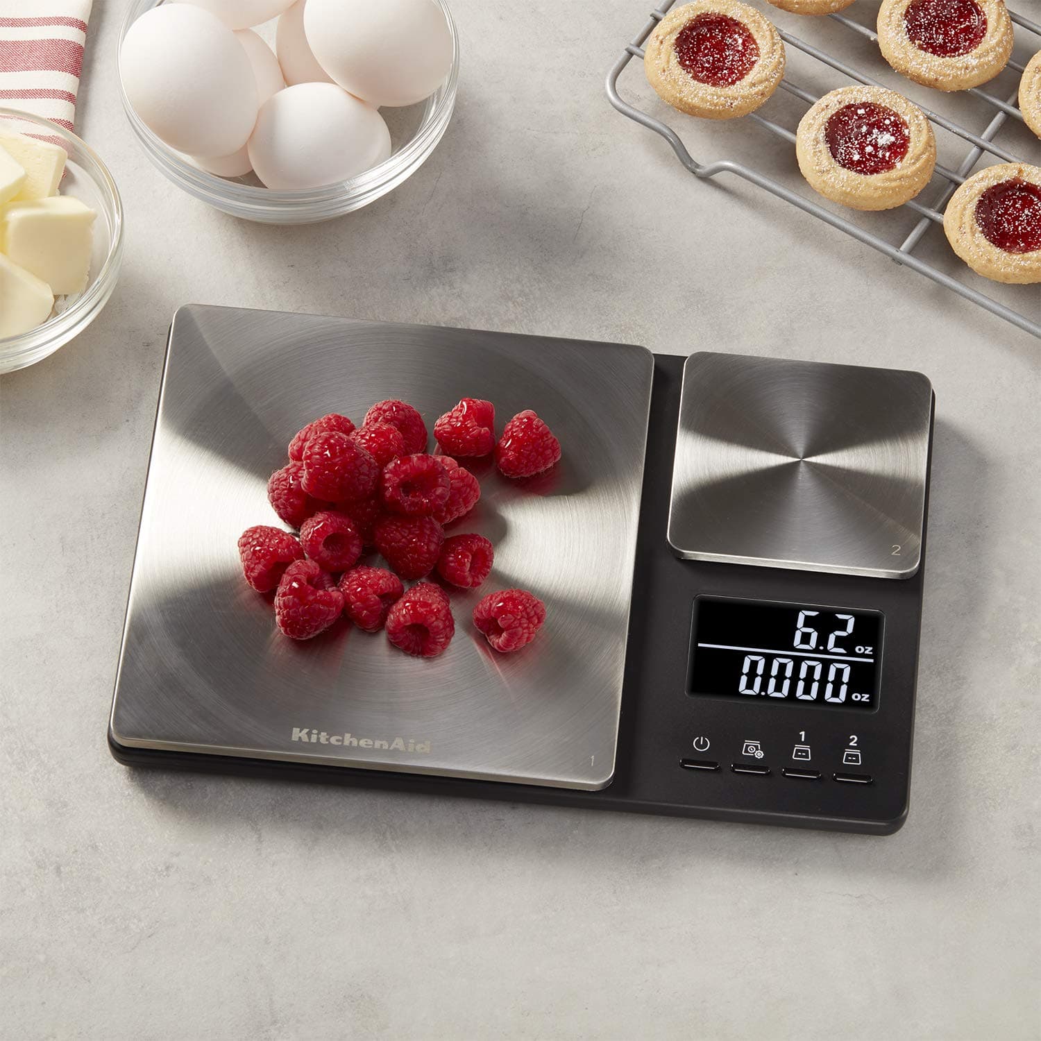 ترازو KitchenAid دو صفحهای ظرفیت 5000g و 500g ترازو KitchenAid دو صفحهای ظرفیت 5000g و 500g