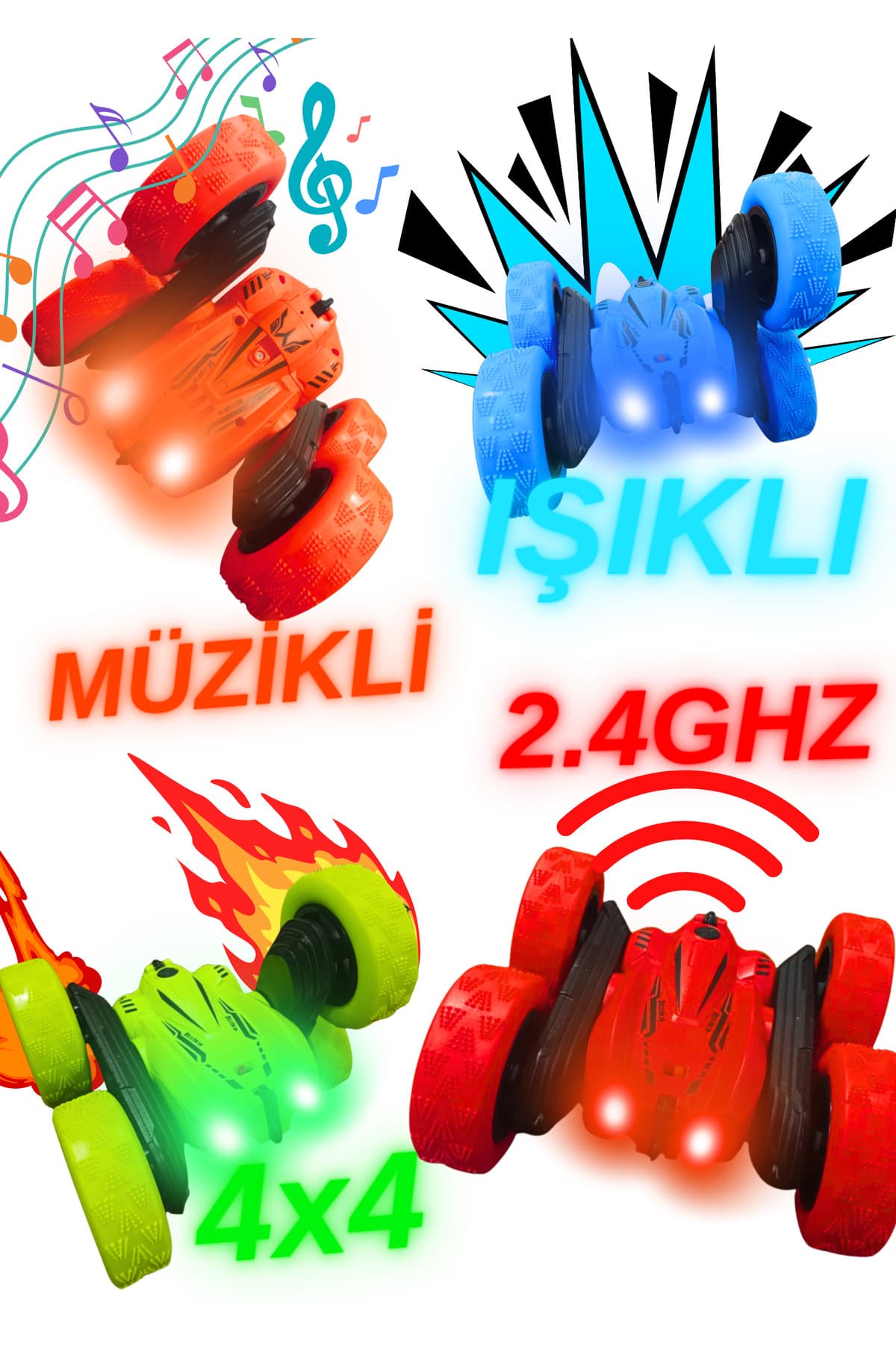 ماشین آکروباتیک نشکن کنترلی موزیکال و نمایشی Boratila Toys با چراغ و شارژی 2.4 Ghz ماشین آکروباتیک نشکن کنترلی موزیکال و نمایشی Boratila Toys با چراغ و شارژی 2.4 Ghz