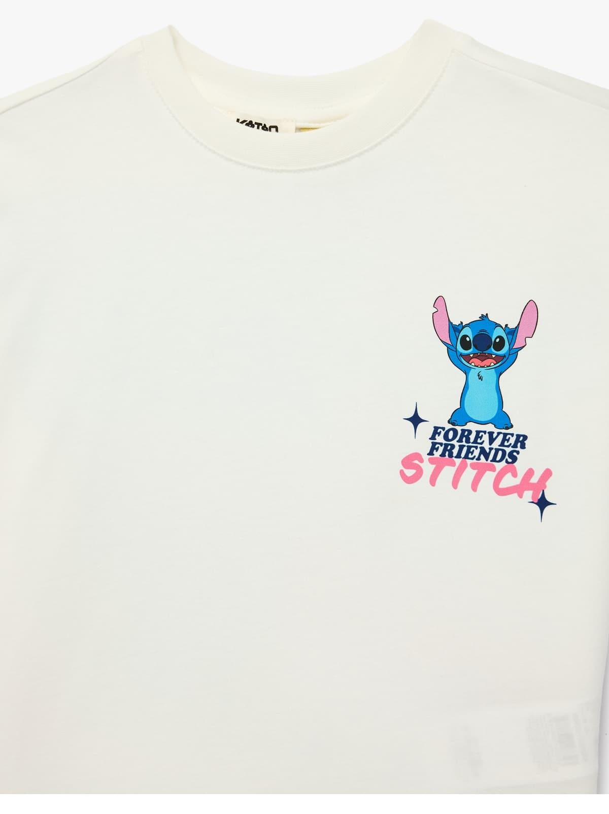 تیشرت دخترانه Koton طرح چاپی Stitch کرم مدل 6SKG10325AK تیشرت دخترانه Koton طرح چاپی Stitch کرم مدل 6SKG10325AK