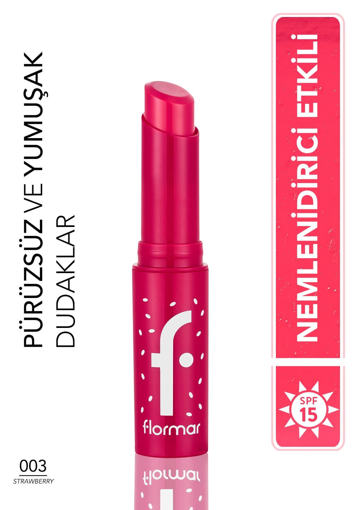مرطوبکننده لب رنگی استیکی Flormar با روغن شی و کاکائو مدل 003 STRAWBERRY مرطوبکننده لب رنگی استیکی Flormar با روغن شی و کاکائو مدل 003 STRAWBERRY