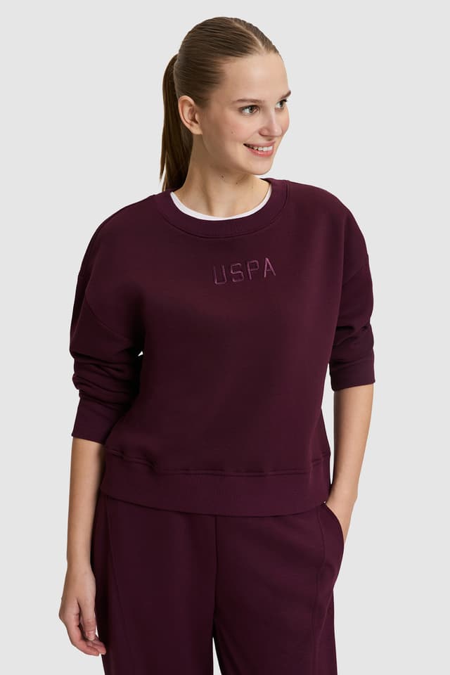 سویشرت زنانه U.S. Polo Assn. بوردو ساده مدل 50329027-VR180 سویشرت زنانه U.S. Polo Assn. بوردو ساده مدل 50329027-VR180